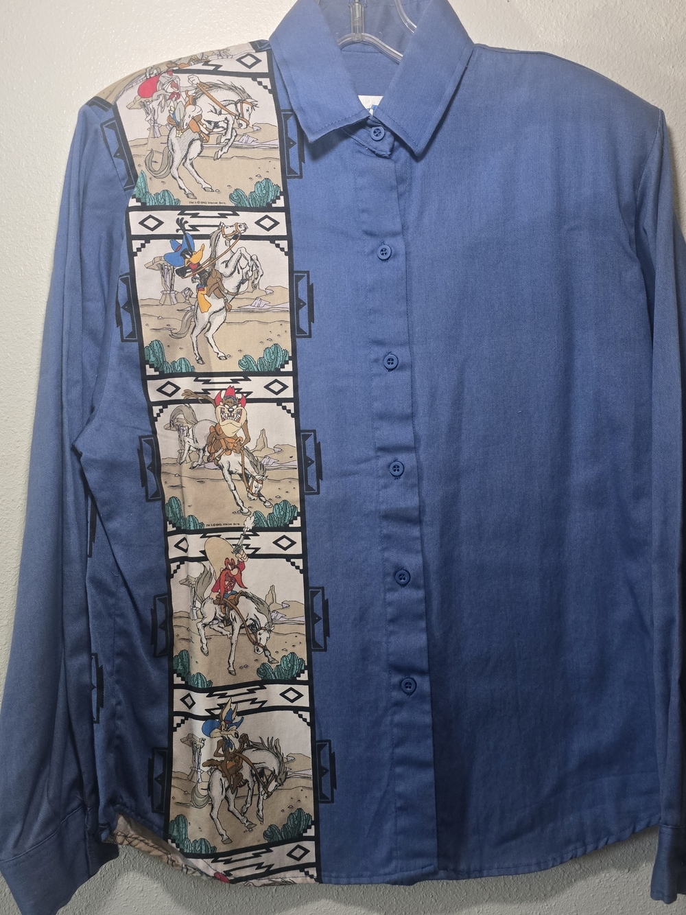 Looney Tunes Vintage Western Shirt Mens Sz Small